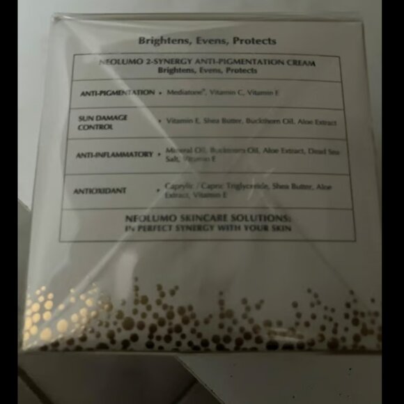 NEOLUMO 2-SYNERGY ANTI-PIGMENTATION CREAM-VITAMIN C & E+MEDIATONE-1.7 oz / 50 ml - Picture 4 of 4